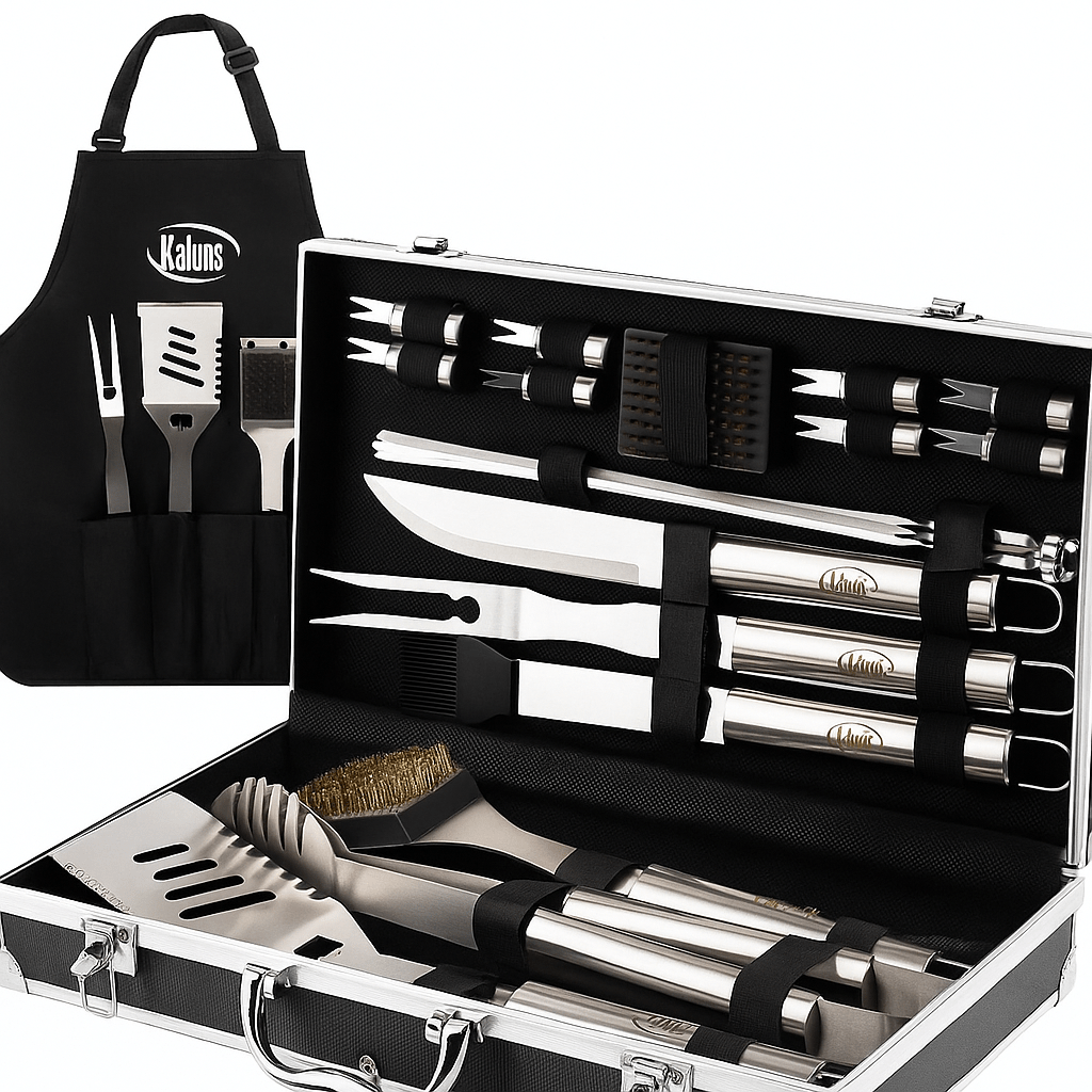 Feel like the ‘King of the Grill’ with this 21-piece Kaluns BBQ tool&nbsp;set